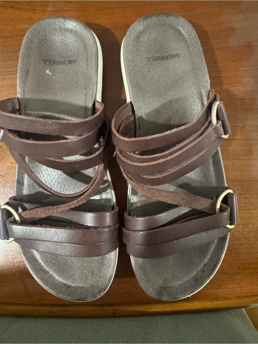 Merrell Women's Brown Multi-Strap Slide Sandals